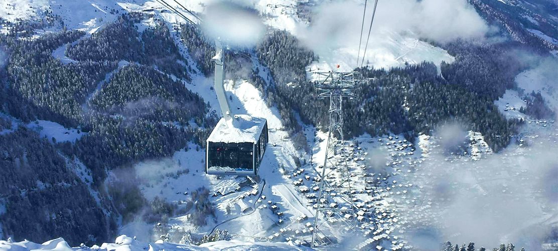 Grimentz chair lift and amazing views from above