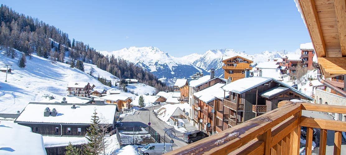 Looking out from the other balconies at chalet cappella La Plagne 1800