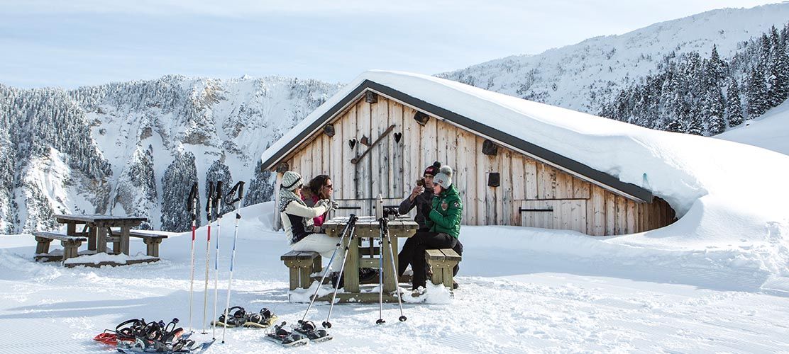 Stopping for a drink by the pistes of Courchevel